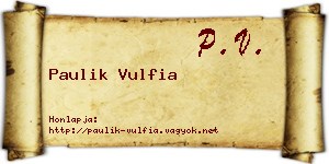Paulik Vulfia névjegykártya